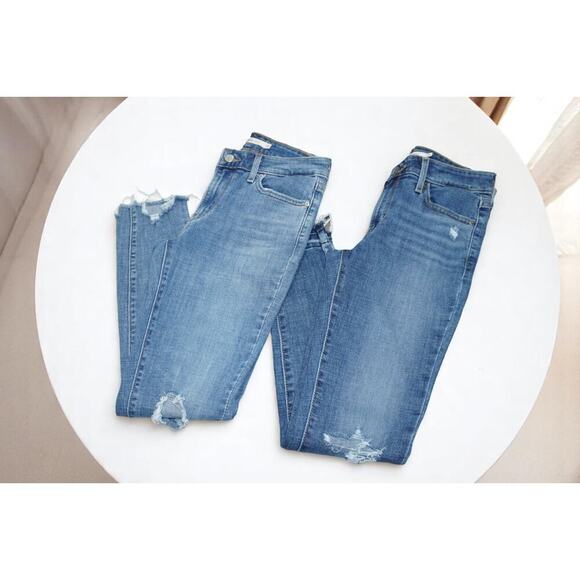 Levi’s 711 Skinny Ankle Jeans Bundle – Size 26 – Raw Hem Distressed Stretch - Picture 1 of 16